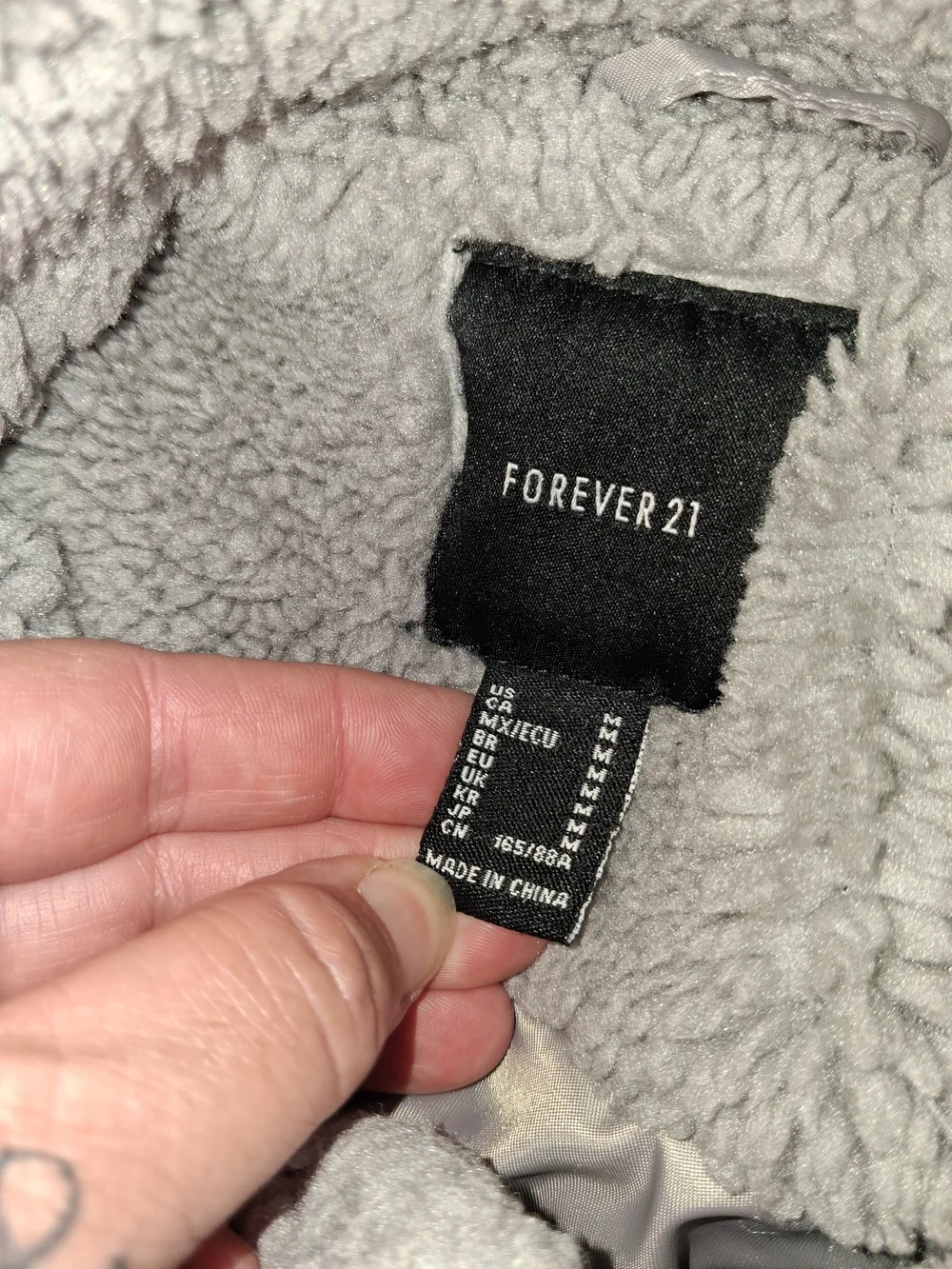 Forever 21 Light Gray Sherpa Jacket